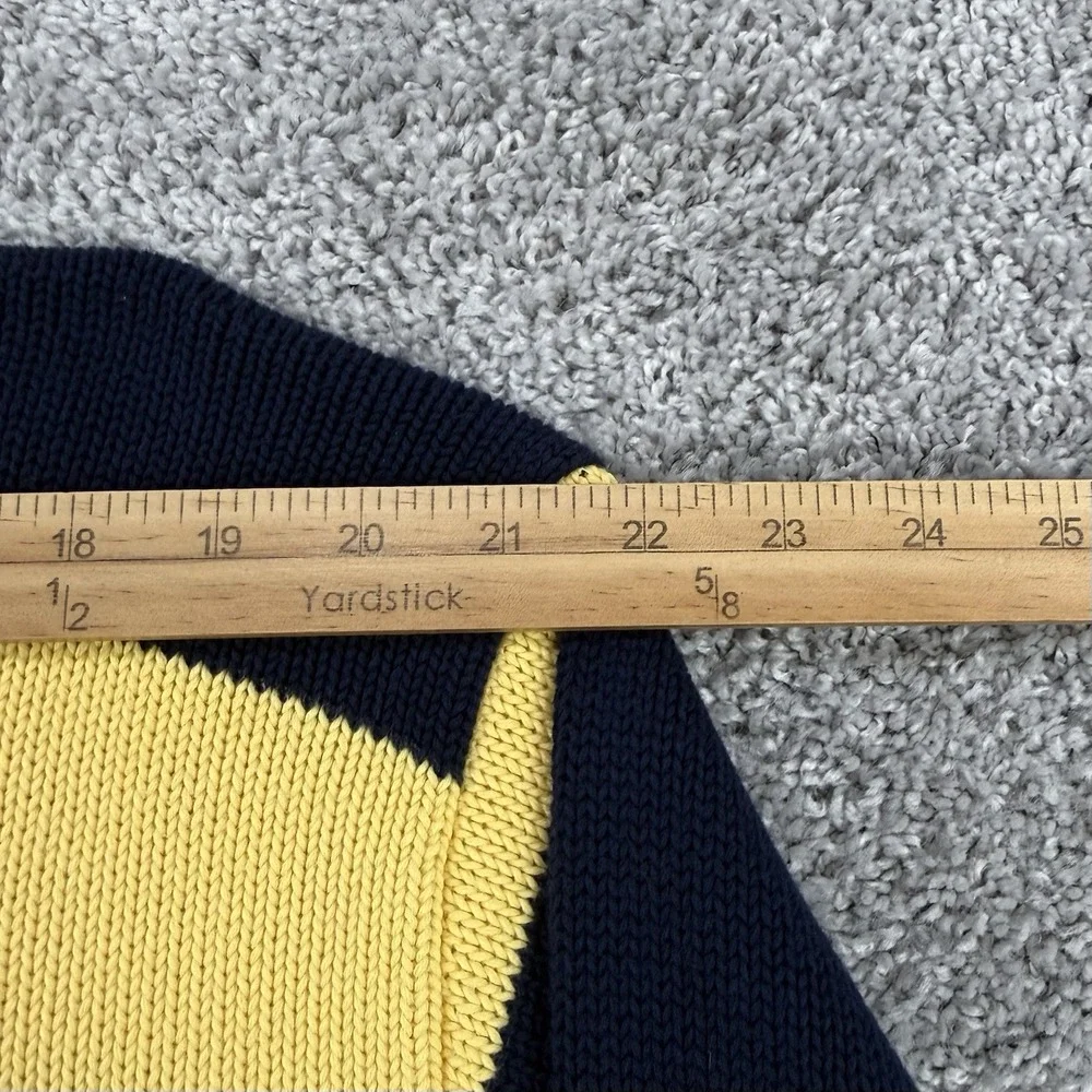 Polo Ralph Lauren Sweater Mens XL Navy/Yellow Striped VTG 90s Fisherman Nautical
